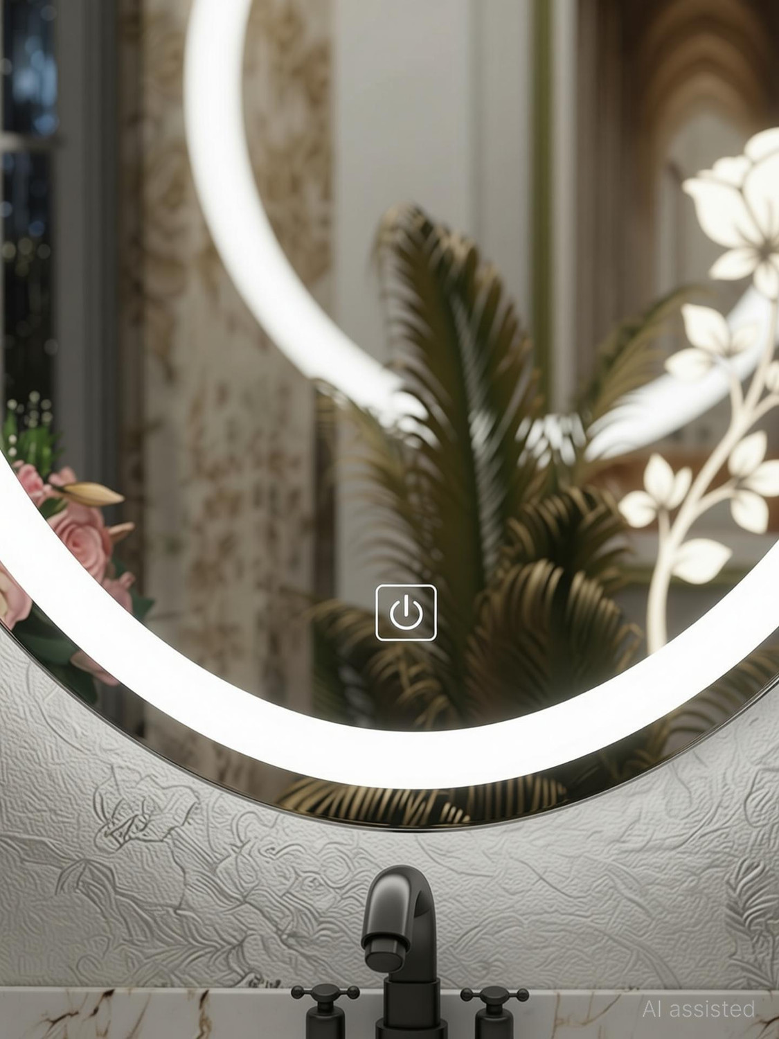 Image of ESSENZA 18x24 Smart LED Mirror with Touch Sensor 3 Colors Bathroom Mirror Wall Mirror Lighted Mirror