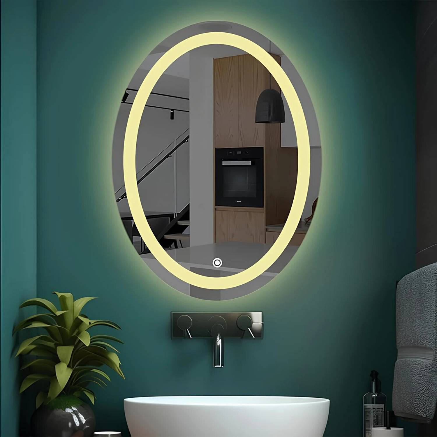 SANIF Oval LED Mirror 18x24 - Image 5