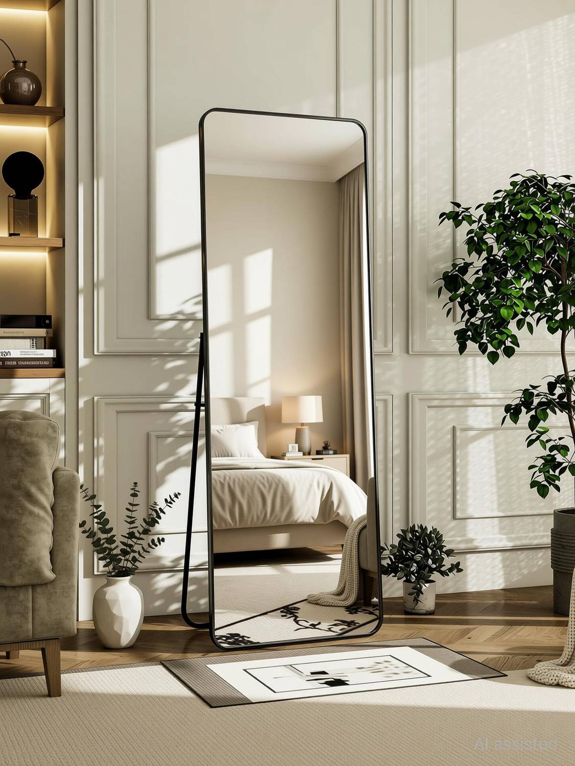 ARTMENT Vista Arched Floor Black Frame Mirror 155 X 45 CM - Image 2