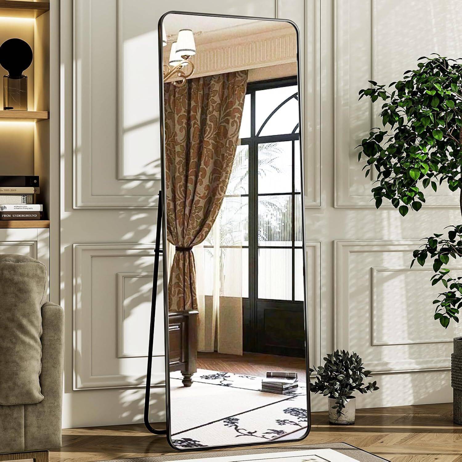 ARTMENT Vista Arched Floor Black Mirror 155x45 cm