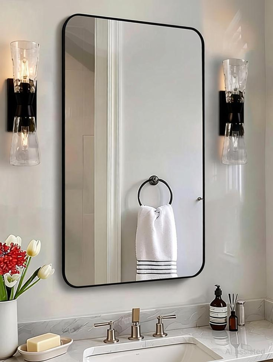 Image of Rworld 12 inch INCH BY 18 inch INCH RECTANGLE SHAPE MIRROR.PERFECT FOR ANY WALL. Bathroom Mirror (Rectangle)