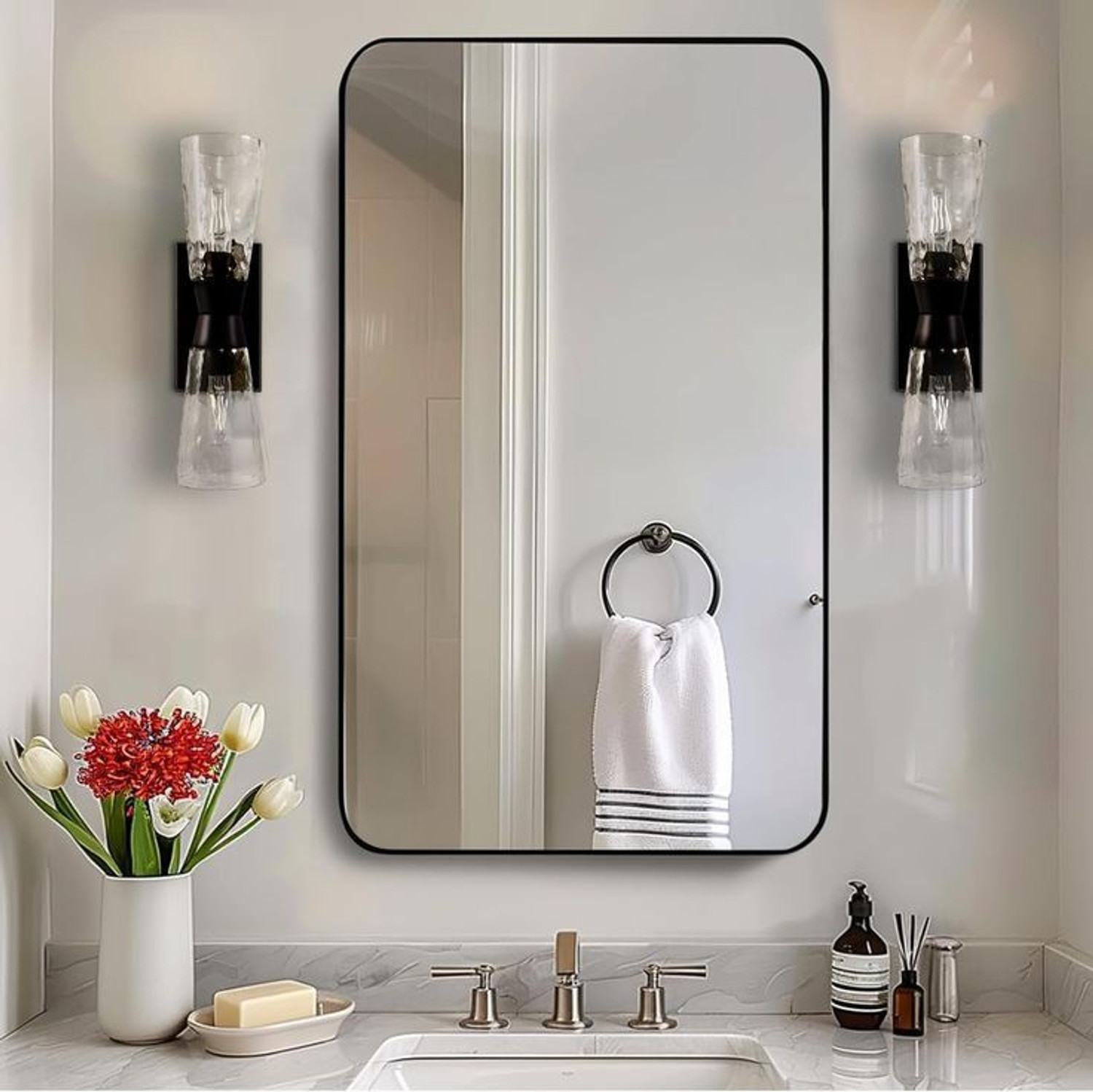 Image of Rworld 12 inch INCH BY 18 inch INCH RECTANGLE SHAPE MIRROR.PERFECT FOR ANY WALL. Bathroom Mirror (Rectangle)