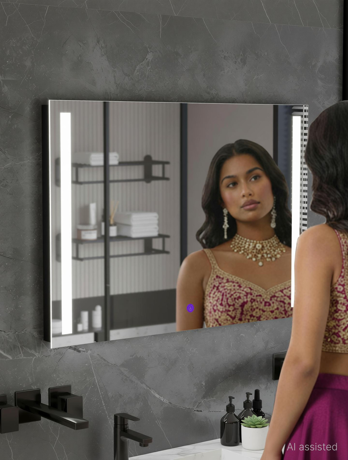 Image of ModDwell LED Mirror With Highway to freedom Lighted Mirror