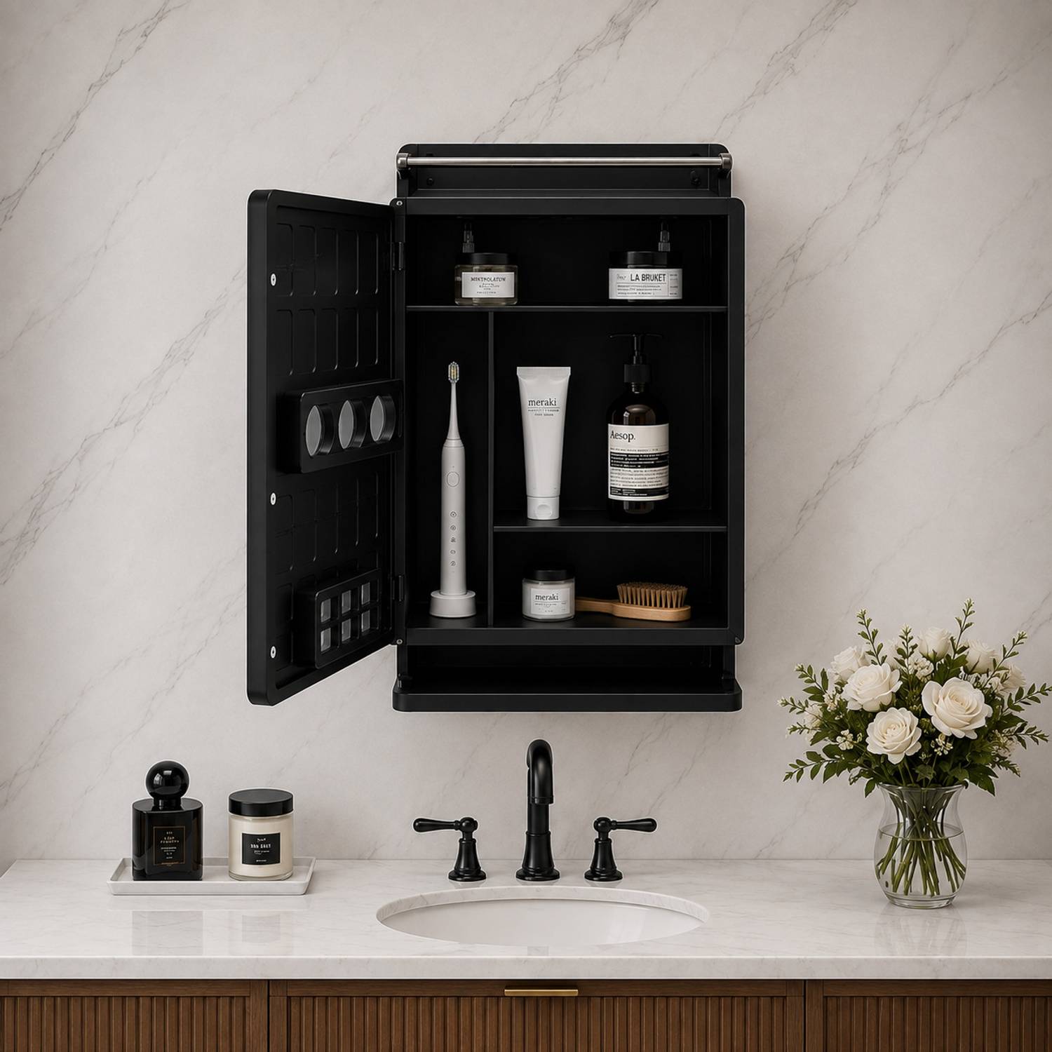 LUPPRA Wall Mounted Storage Cabinet with Mirror - Image 4