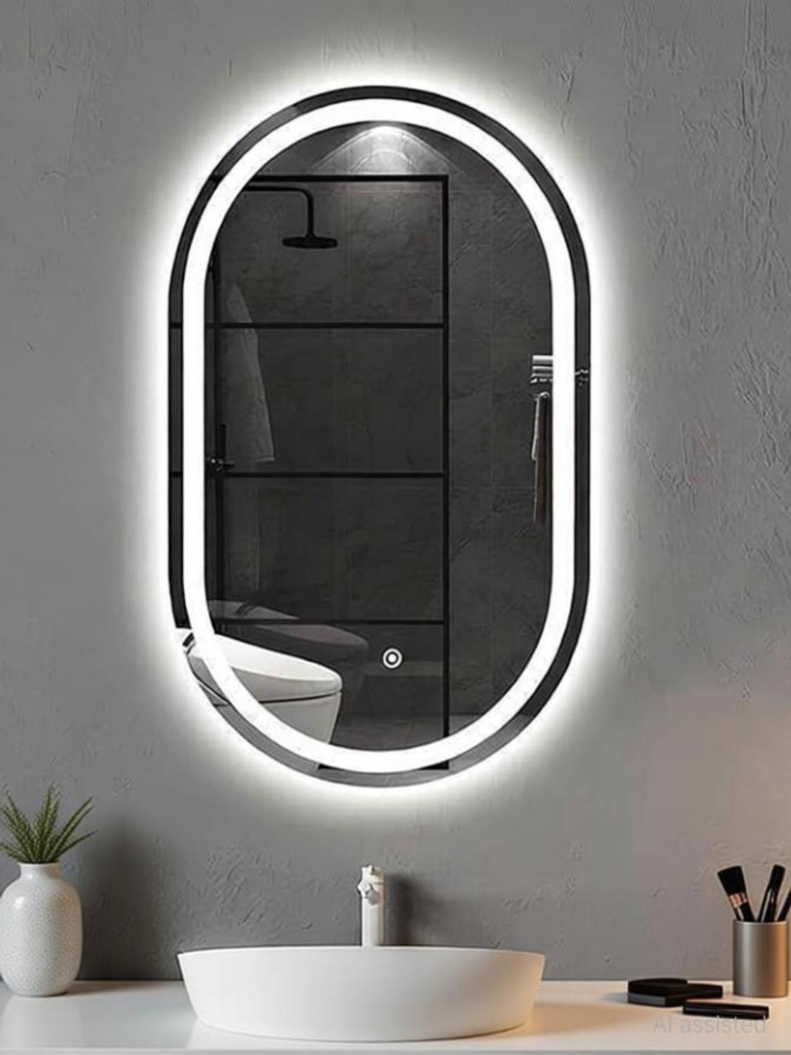 SANIF LED Mirror 18x24 Capsule Shape - Image 1
