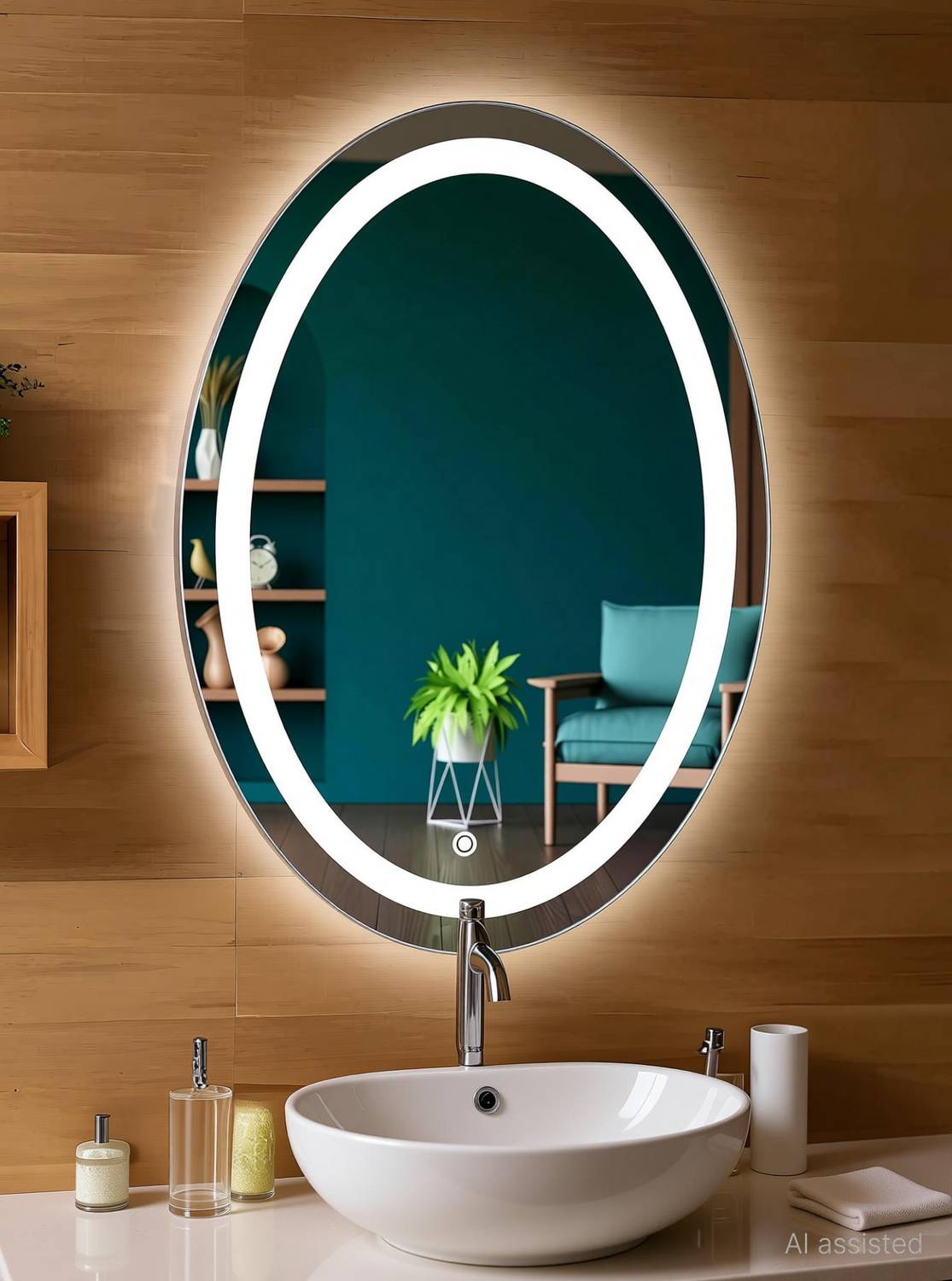 SANIF Oval LED Mirror 18x24 - Image 2