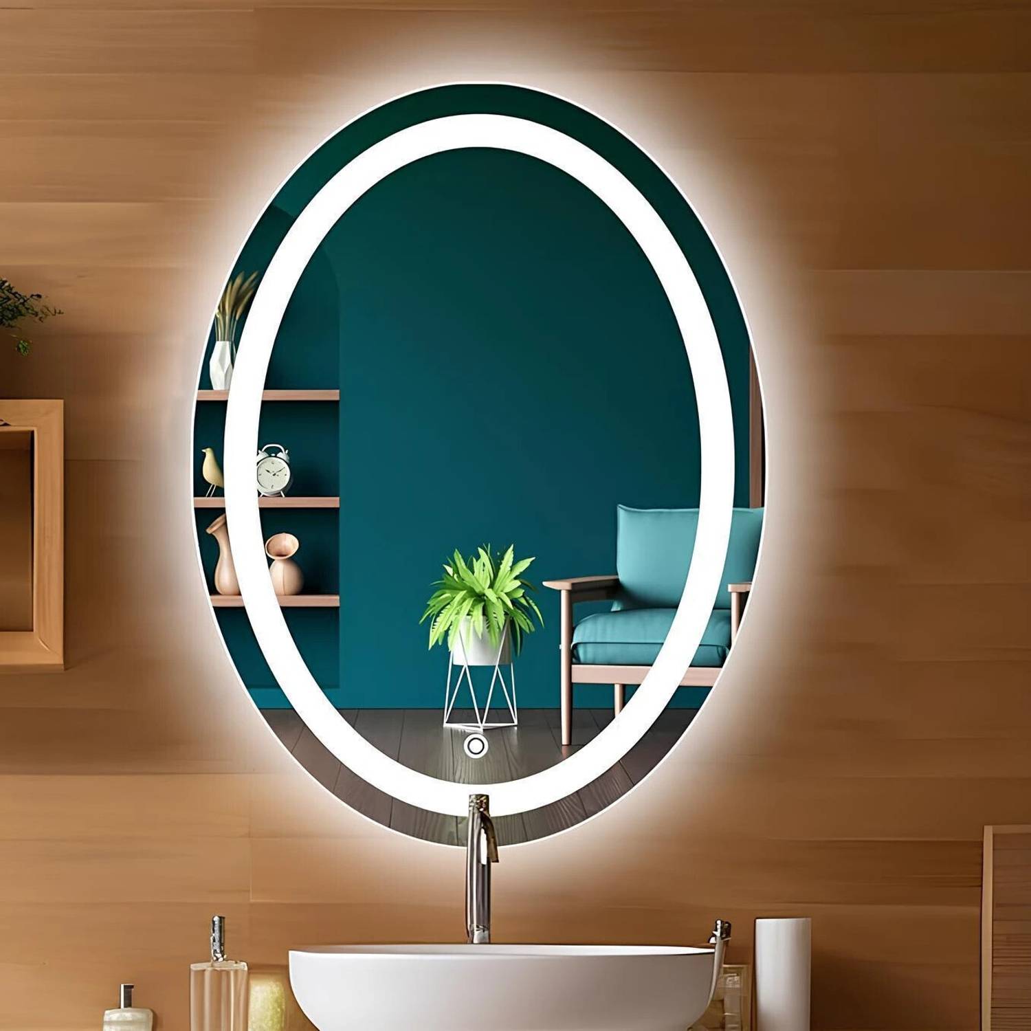 SANIF Oval LED Mirror 18x24 - Image 4