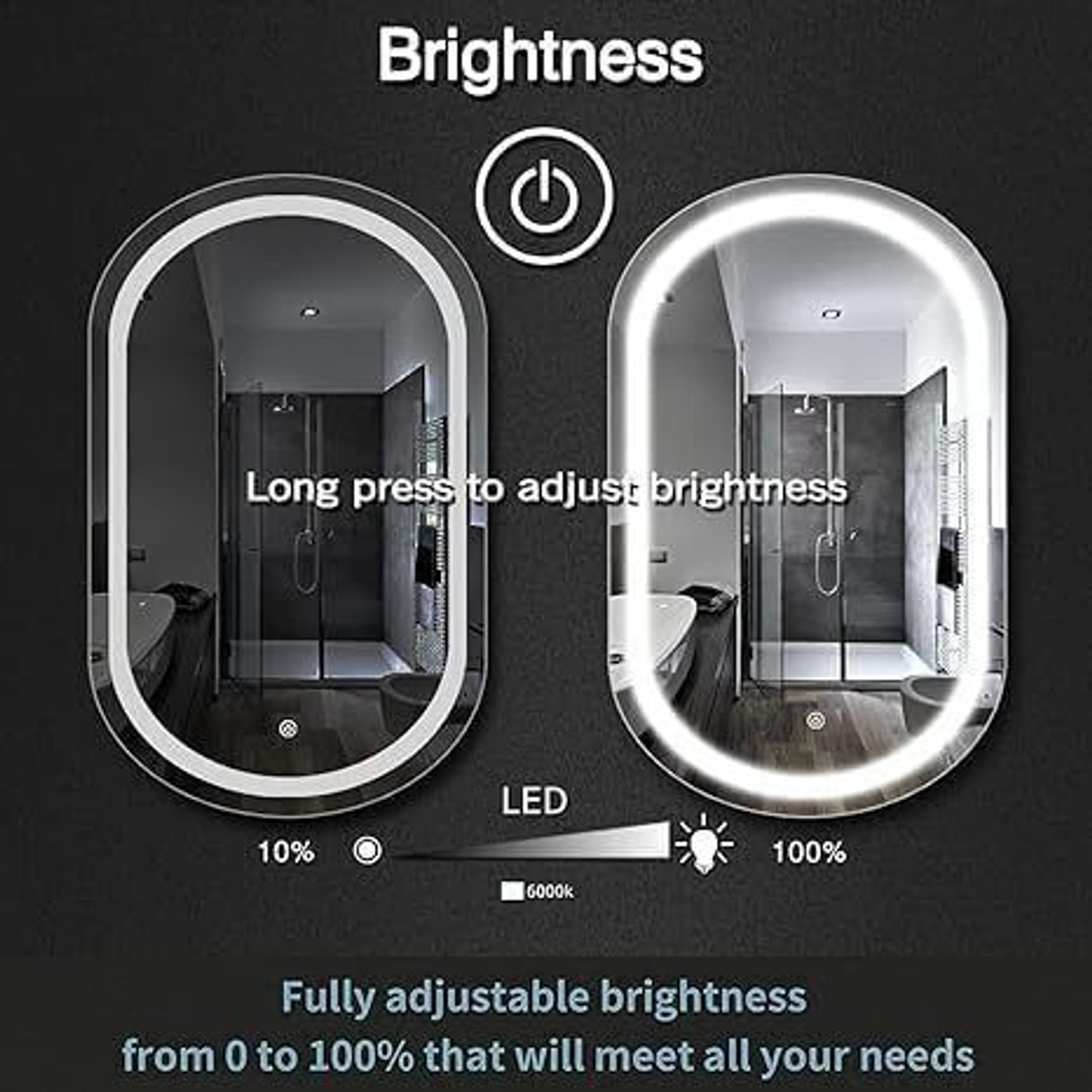 Image of NABAB Capsul DesignerLED Mirror For Bathroom Size 18x24, Decorative Mirror with Lights Bathroom Mirror