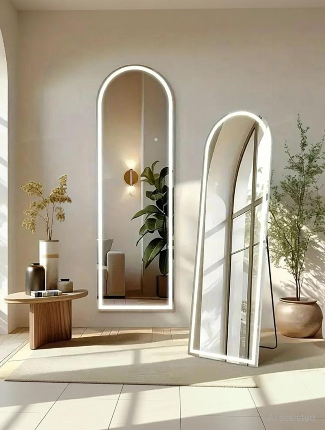 Image of HDGLASS 18*60 INCH STANDING LED MIRROR WITH SENCER. Decorative Mirror