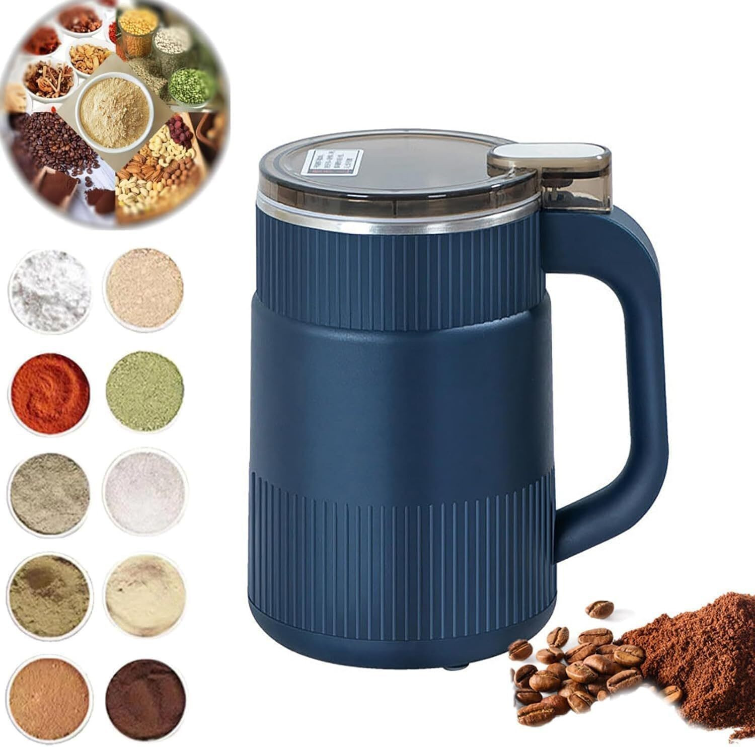 Image of ticrox Electric Spice & Coffee Bean Grinder, 200W Stainless Steel Push Button Control 200 W Mixer Grinder