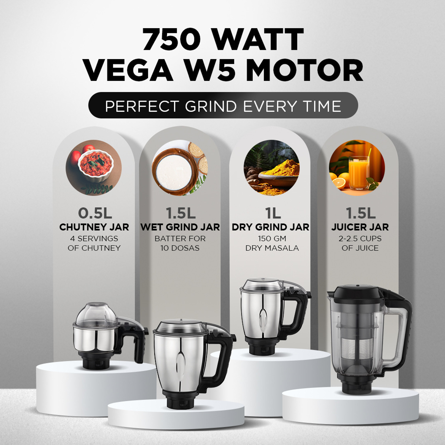 Image of Preethi Zodiac Cosmo 750 W Juicer Mixer Grinder