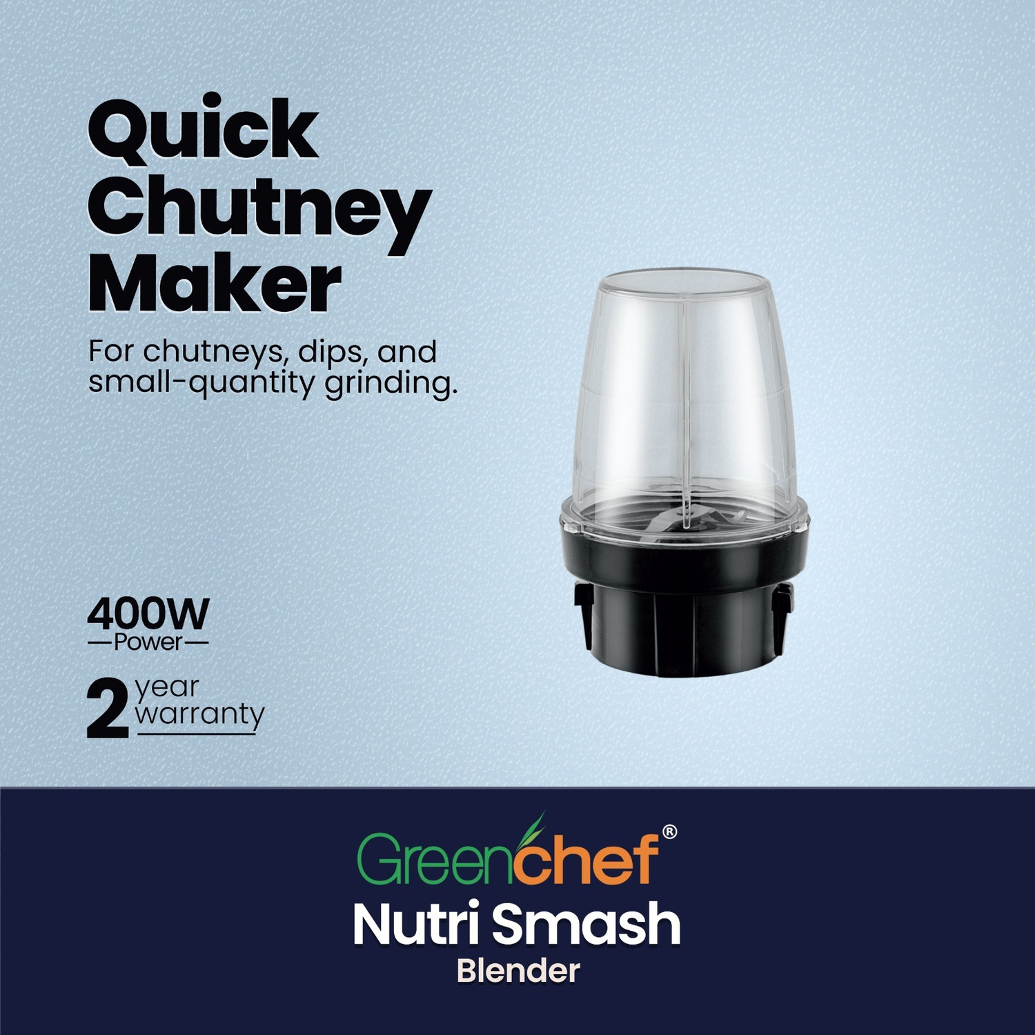 Image of Greenchef Nutri Smash 220 W Juicer Mixer Grinder