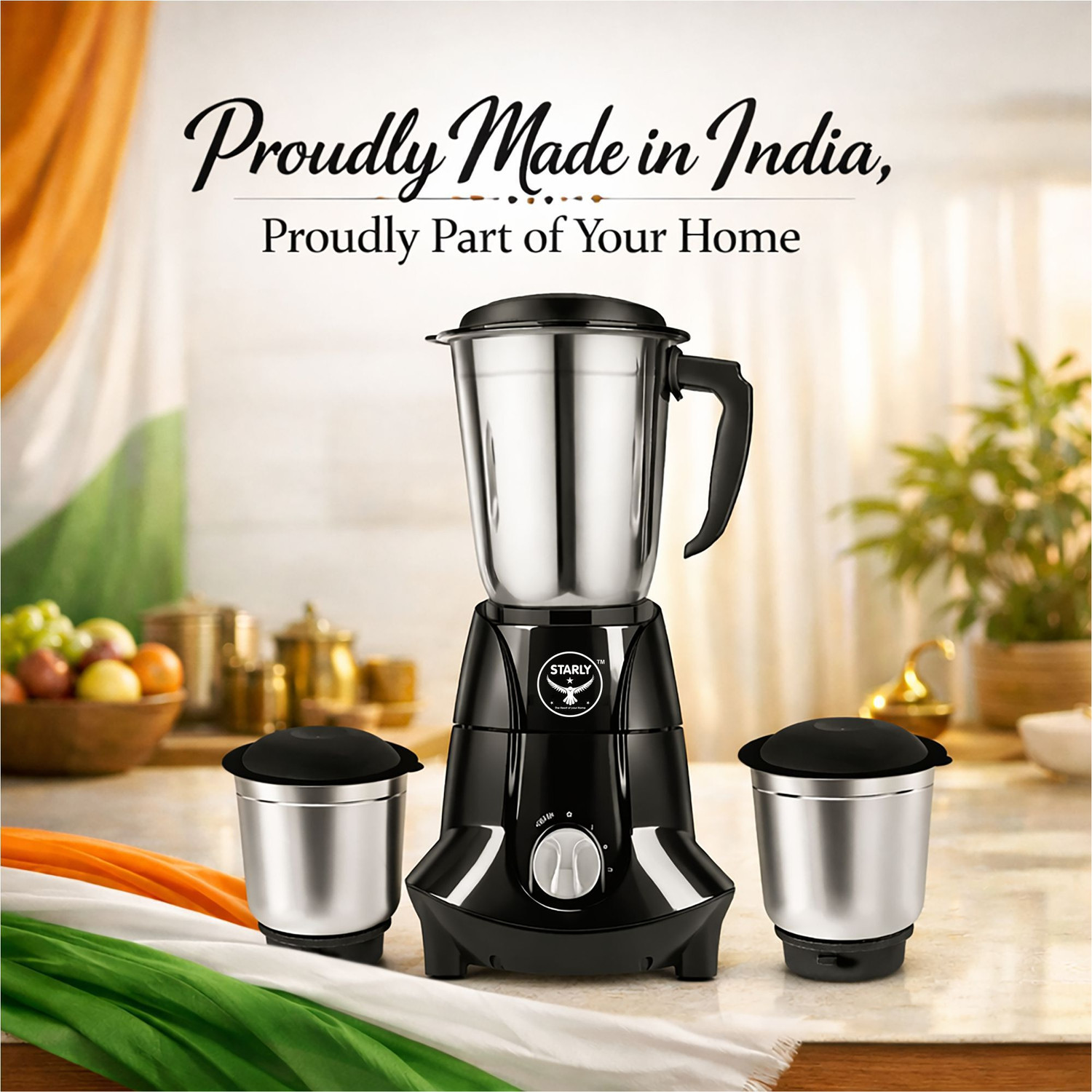 Image of Starly Enterprises Best Home Mixer Grinder 750 W Juicer Mixer Grinder (Berlin Black 3Jar | 3 Jars | Black)