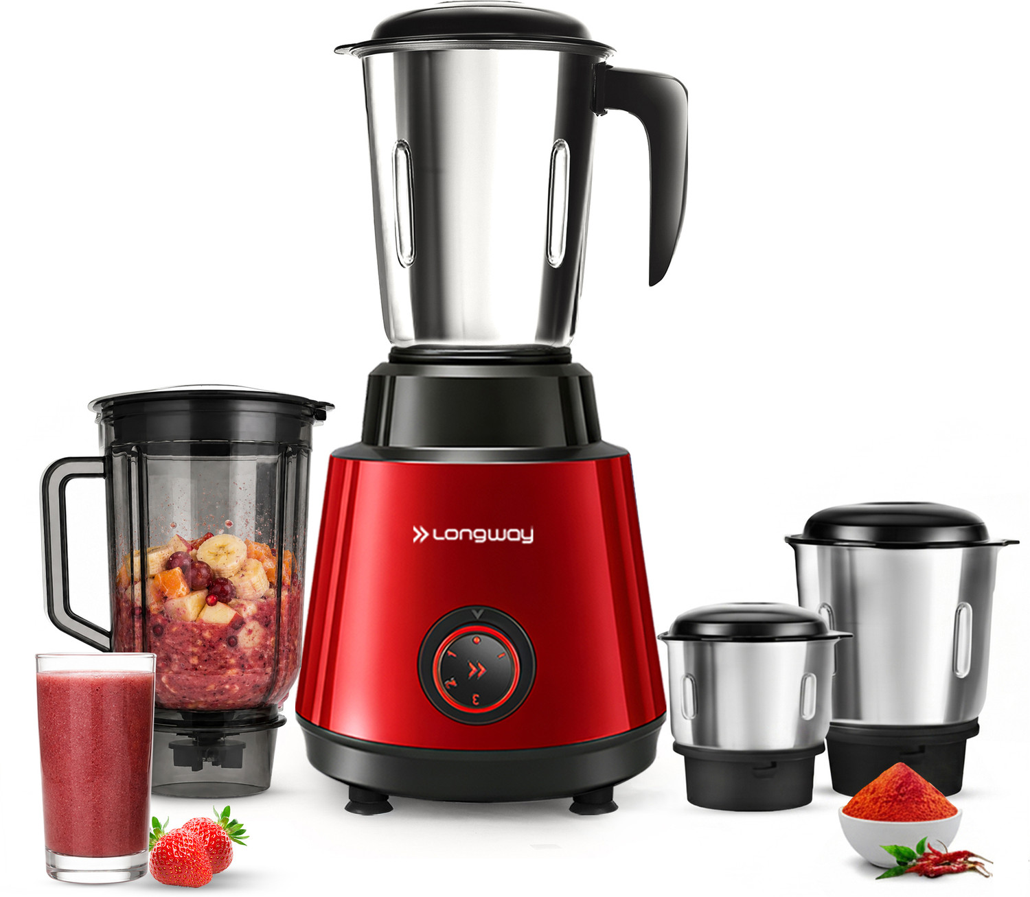 Image of Longway Powerful Motor for Grinding, Mixing, Juicing Up to 750 W Juicer Mixer Grinder