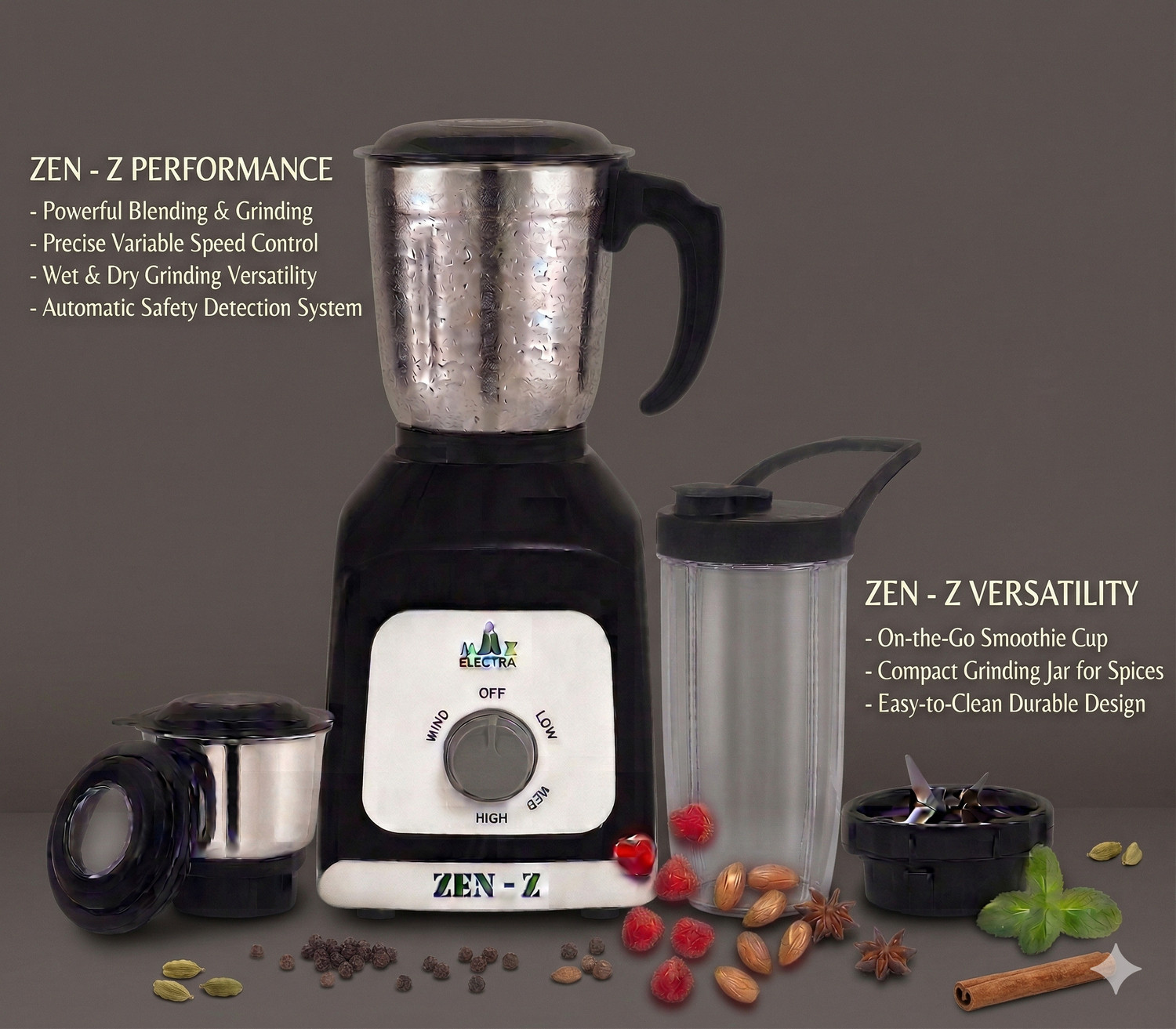 Image of MAX ELECTRA ZEN-Z12 500 W Juicer Mixer Grinder