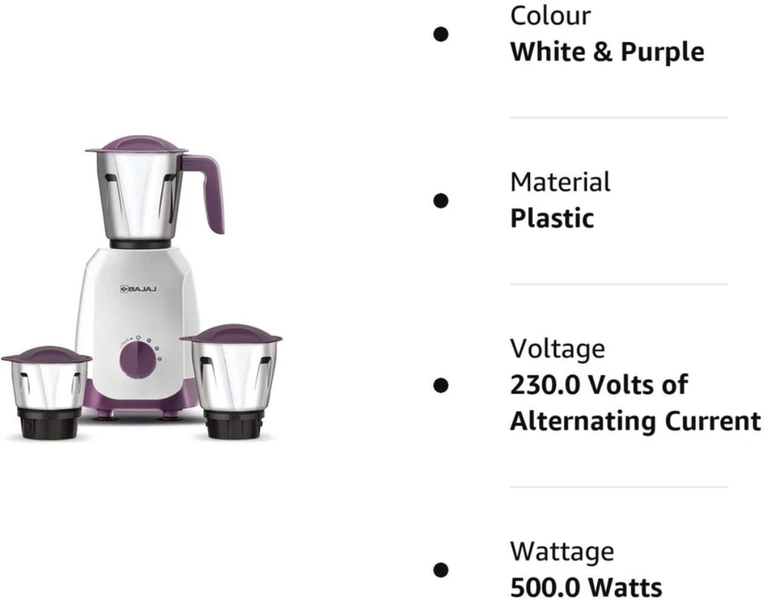 Image of BAJAJ NINJA SERIES 500 W Mixer Grinder