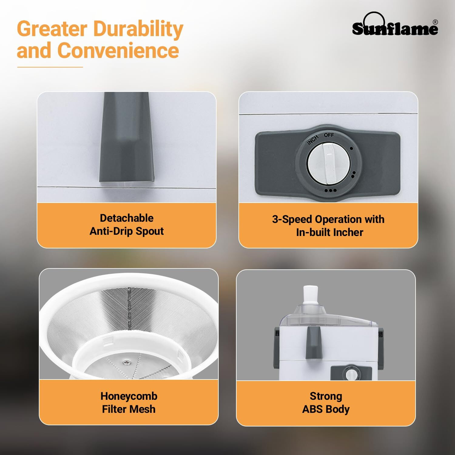 Image of Sunflame 2797543723136187 500 W Juicer Mixer Grinder