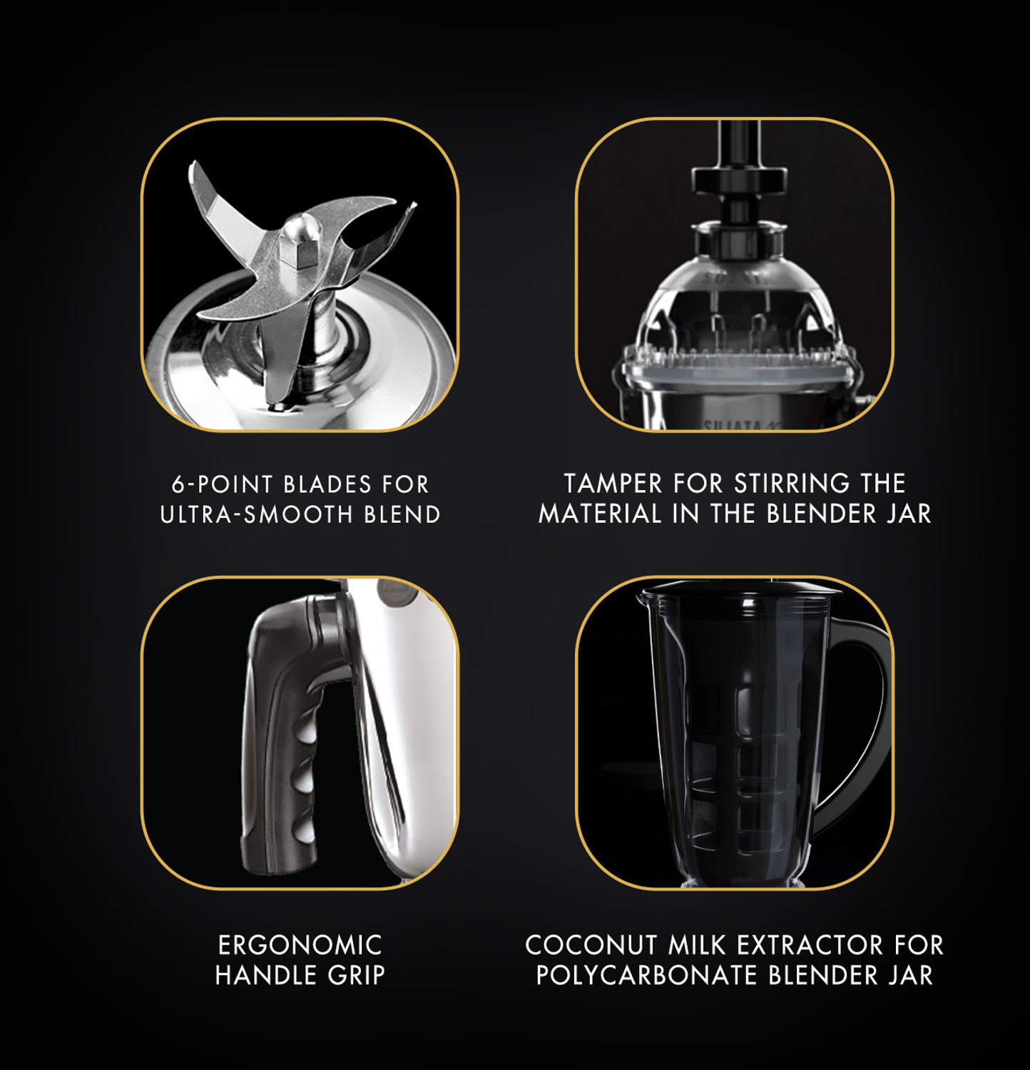 Image of SUJATA MG03 Double Ball Bearing Motor | 24000 RPM | Blender With Coconut Milk Extractor 1000 W Mixer Grinder