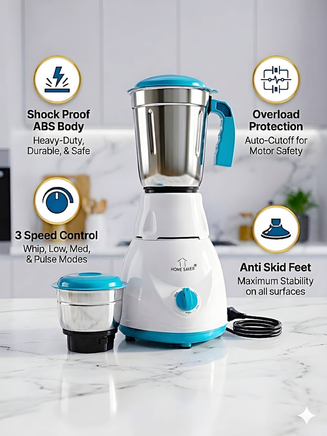 HOME SAVER 550 W Juicer Mixer Grinder - Image 2