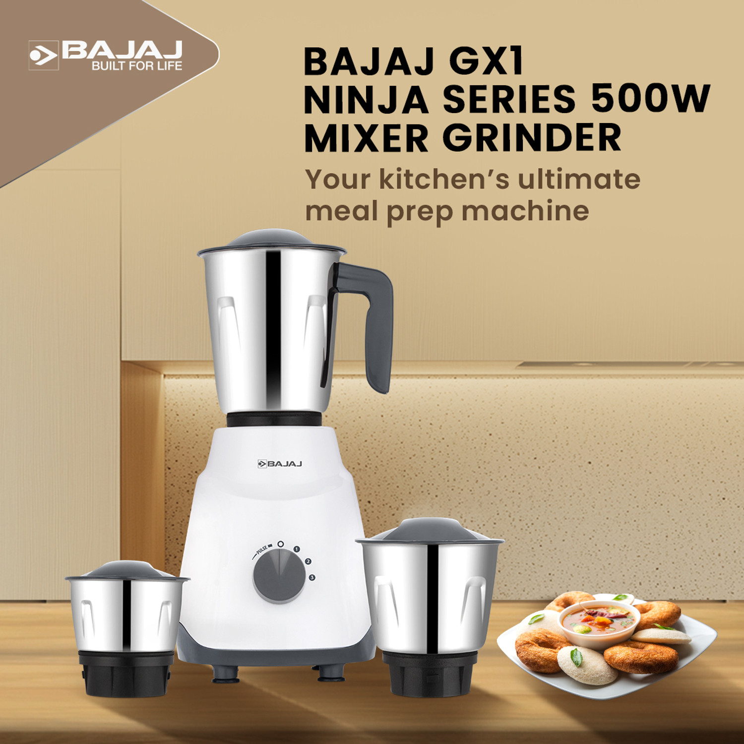 Image of BAJAJ GX1 Ninja Series 500 W Juicer Mixer Grinder