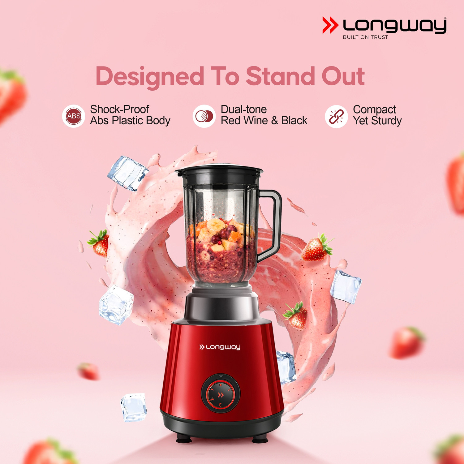 Image of Longway Powerful Motor for Grinding, Mixing, Juicing Up to 750 W Juicer Mixer Grinder