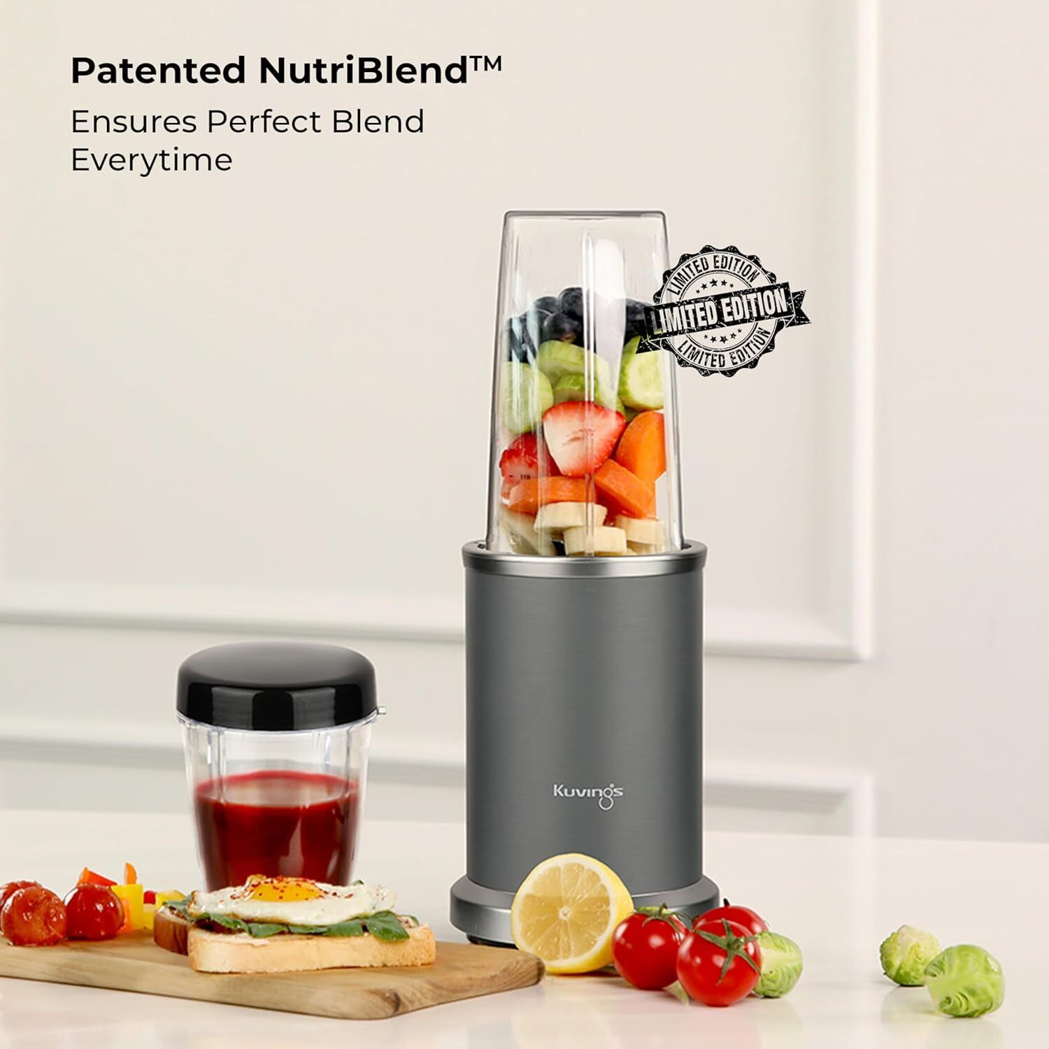 Image of Kuvings 2025 Nutri Blender PRO 2.0 Gunmetal Grey, Upgraded 2 Blades, Powerful 1000 W Mixer Blender