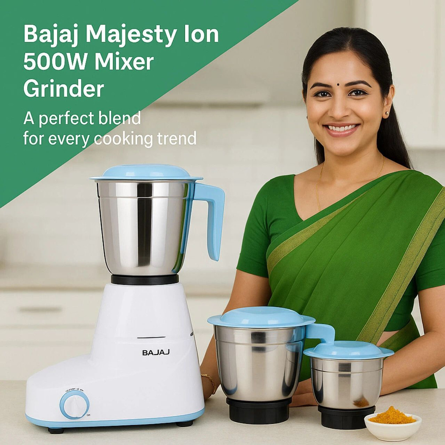 Image of BAJAJ ION 500 W Mixer Grinder