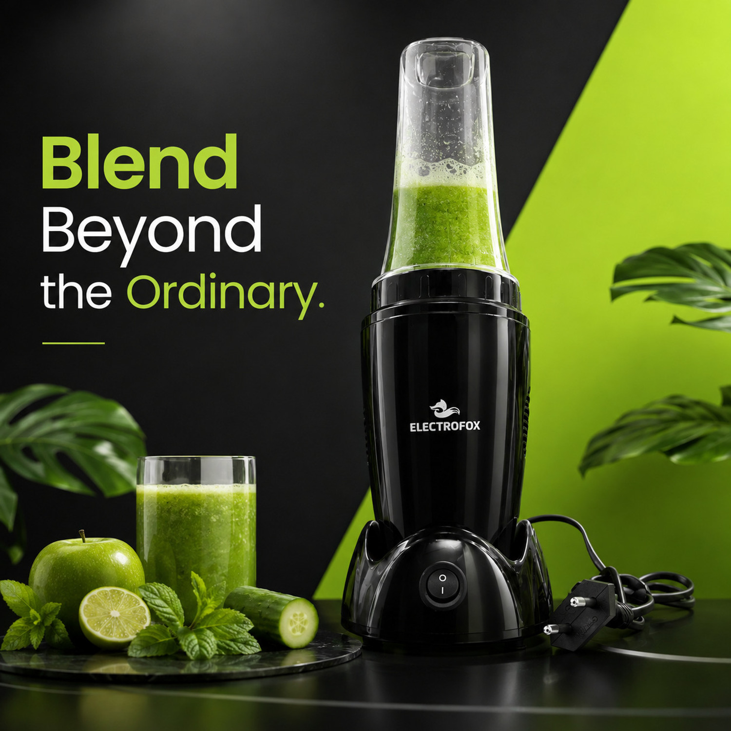 Image of Electrofox Black Nutri 2 Jar 750 W Juicer Mixer Grinder