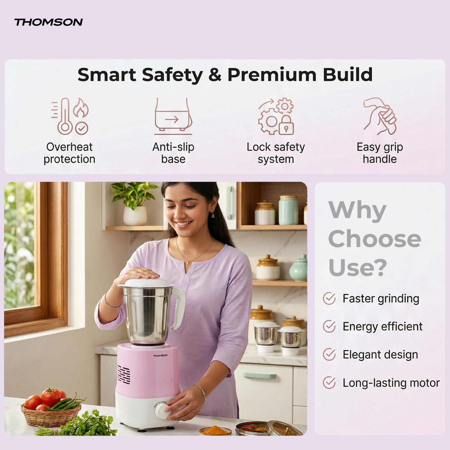 Image of Thomson UltraMix 500 W Juicer Mixer Grinder