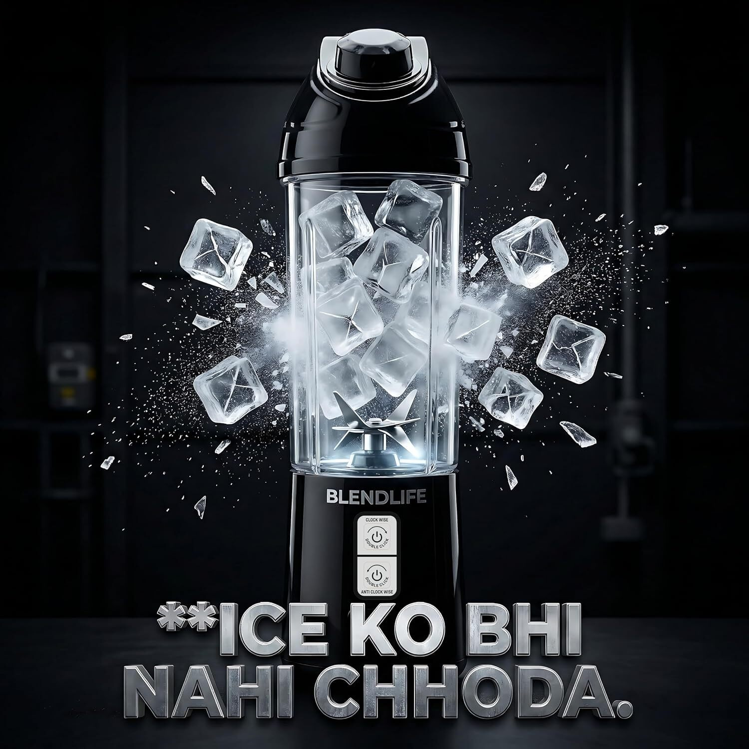 Image of BlendLife Portable Blender, 700ml, Patented Pulse Mode & Reverse Blend, Made in Bharat 240 W Juicer Mixer Grinder
