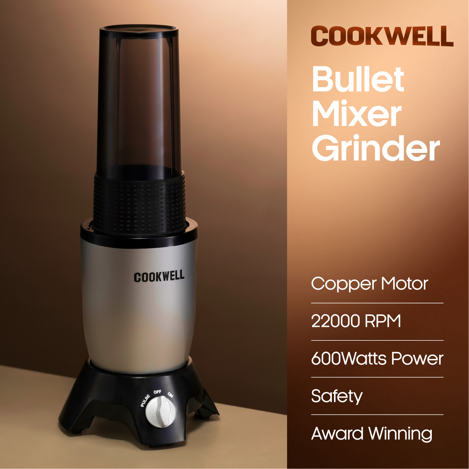 Image of cookwell Bullet 600 W Juicer Mixer Grinder
