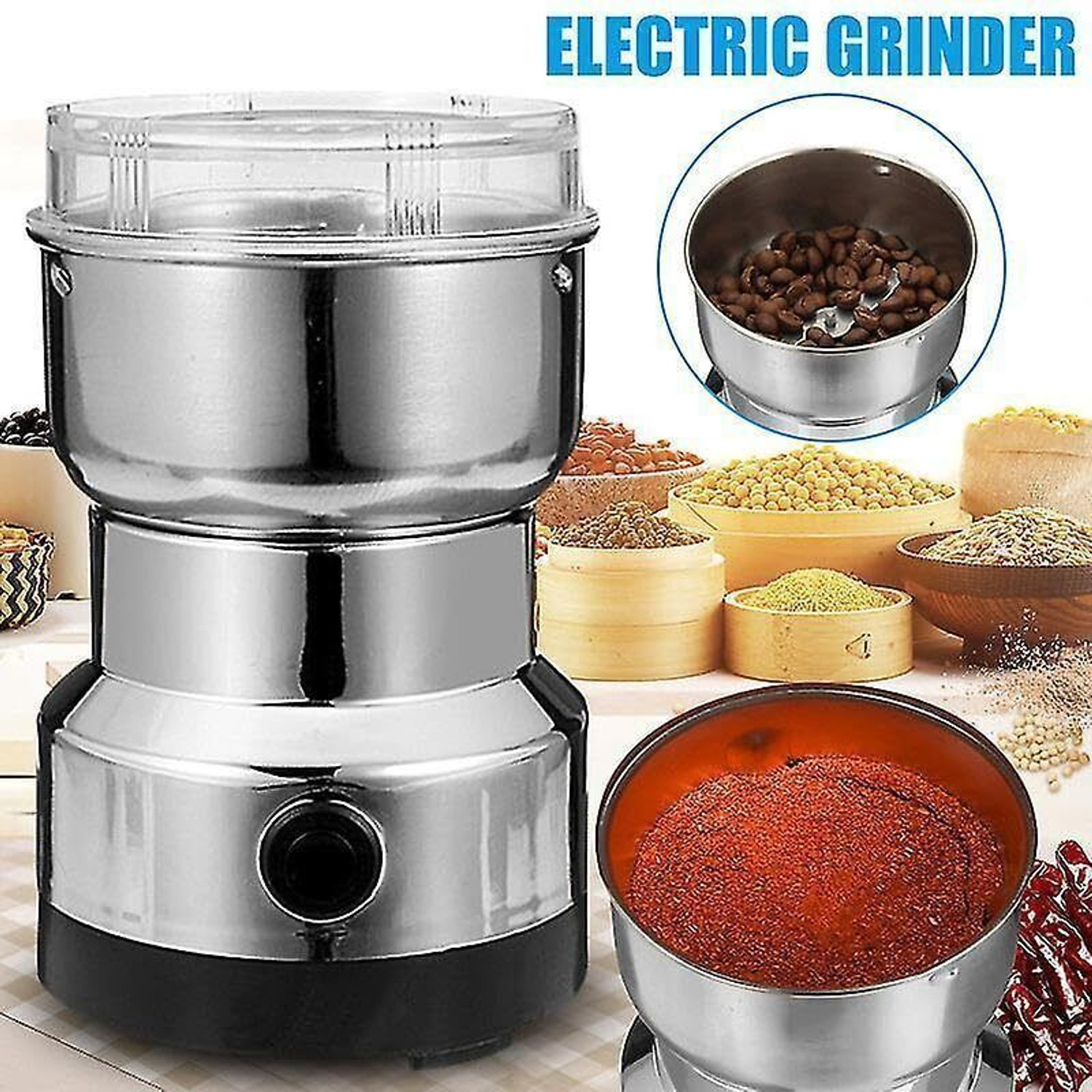 Image of AUROVIX NIMA-8300 Mini Electric Grinder Machine 150 W Mixer Grinder
