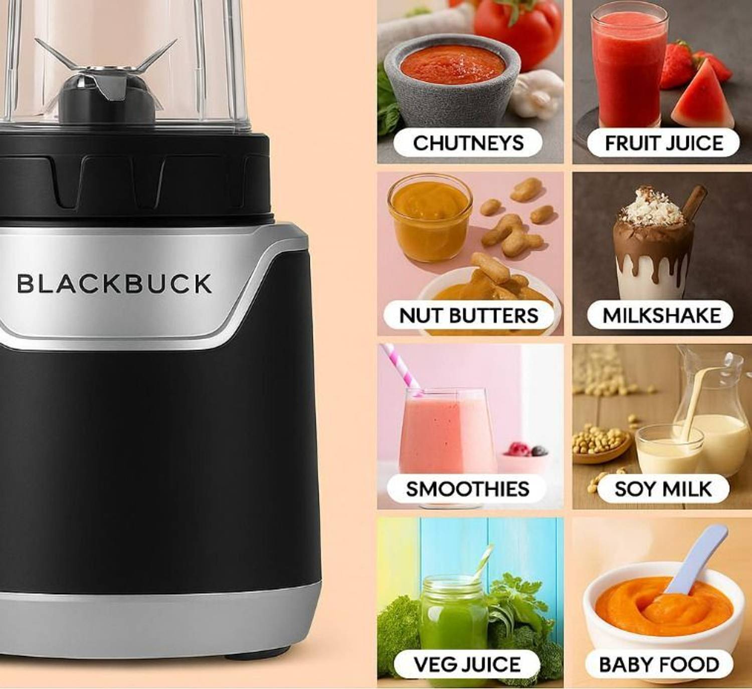 BlackBuck 600W 22000 RPM Mixer Blender - Image 3
