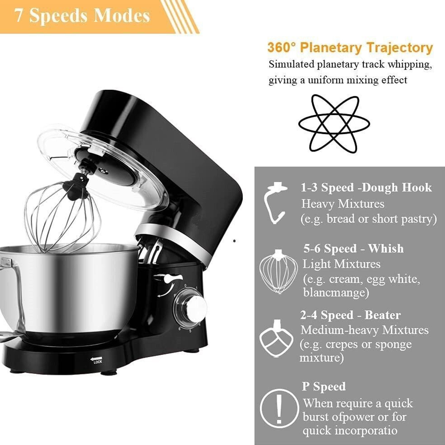 Image of ROSSMANN by Rossmann Stand Mixer 2000 W Mixer Grinder