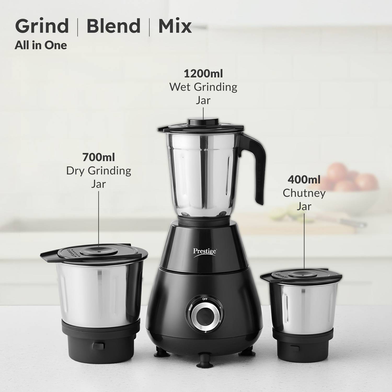 Prestige 500W Mixer Grinder Black - Image 3