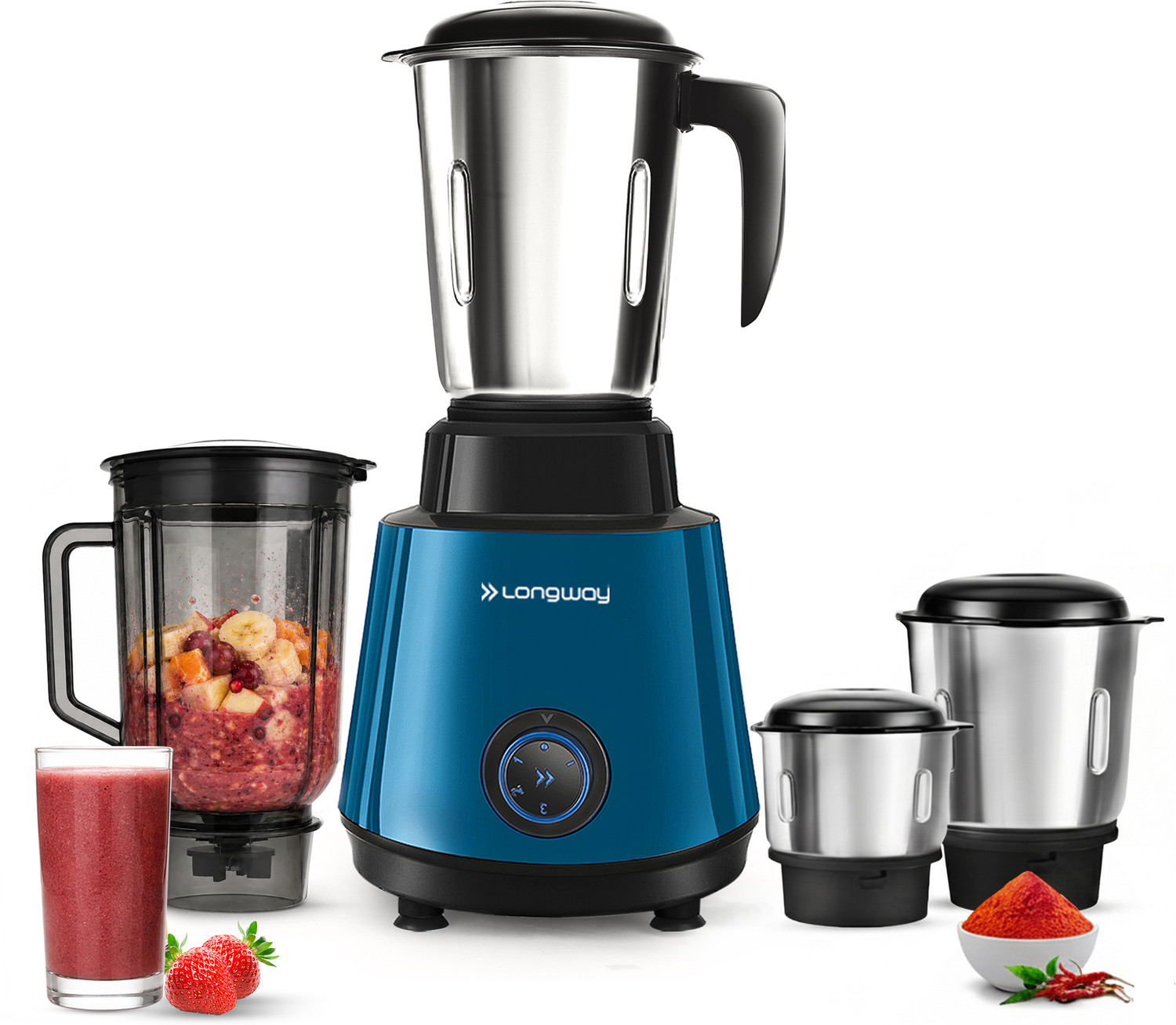 Image of Longway Powerful Motor for Grinding, Mixing, Juicing Up to 750 W Juicer Mixer Grinder
