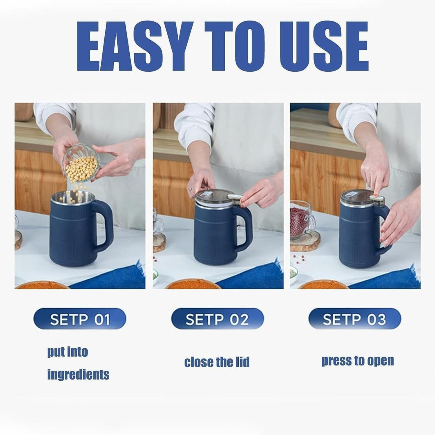 Image of ticrox Electric Coffee Grinder with Handle Mini Mixer for Masala, Dry Herbs & Nuts 300 W Mixer Grinder