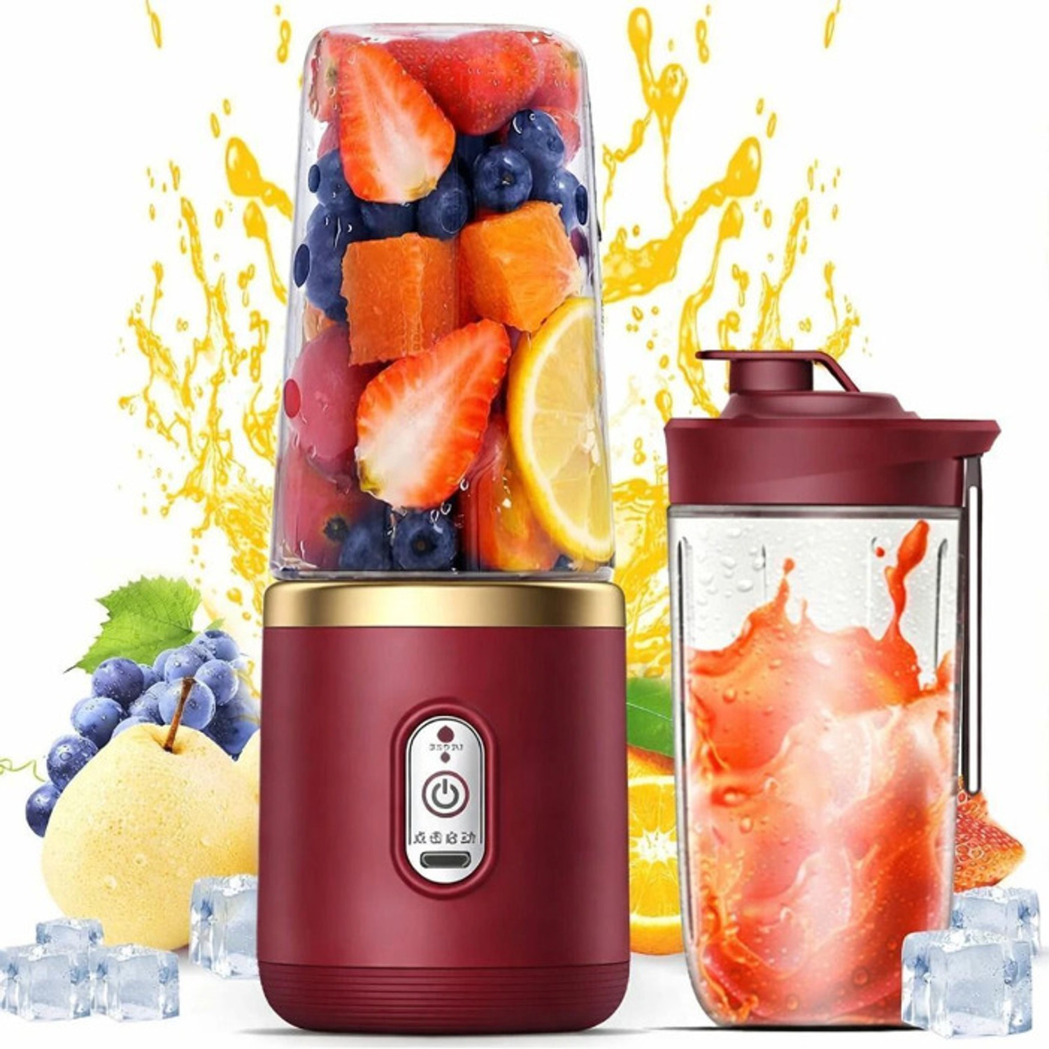 Image of Kaashvi enterprises Portable Mixer Jar Juicer USB Blender For Juice & Smoothies 40 W Juicer