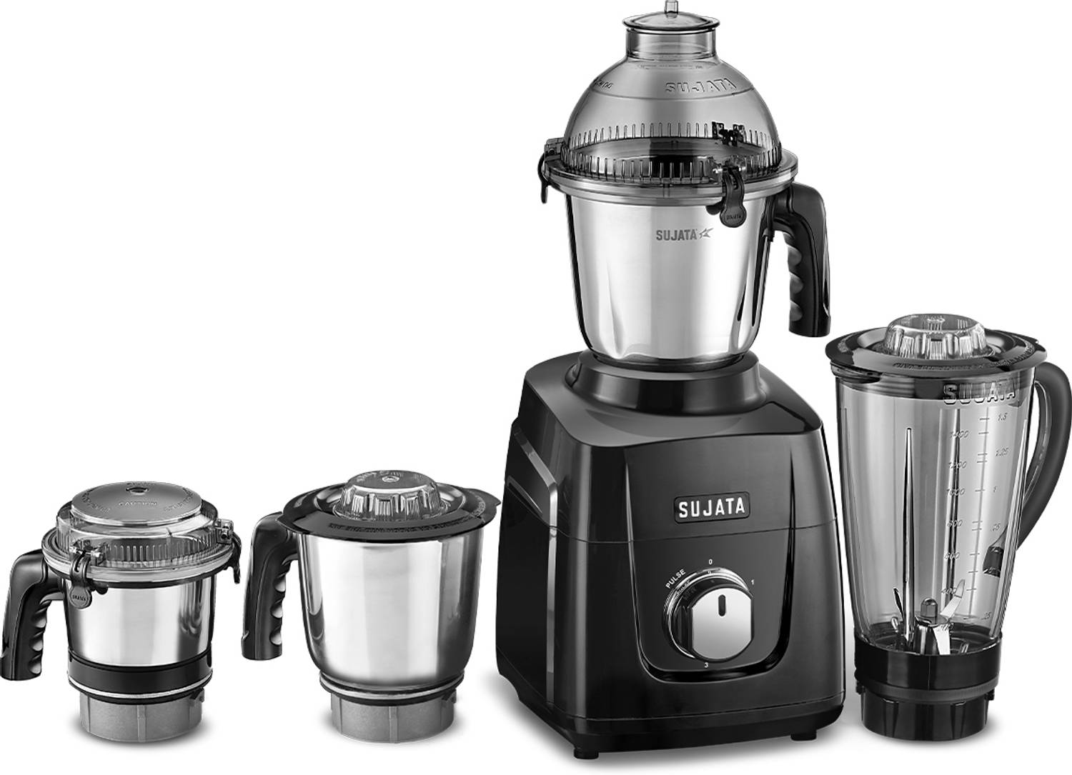 SUJATA MG03 1000 W Mixer Grinder (MG 1000W 4 Jars Black)