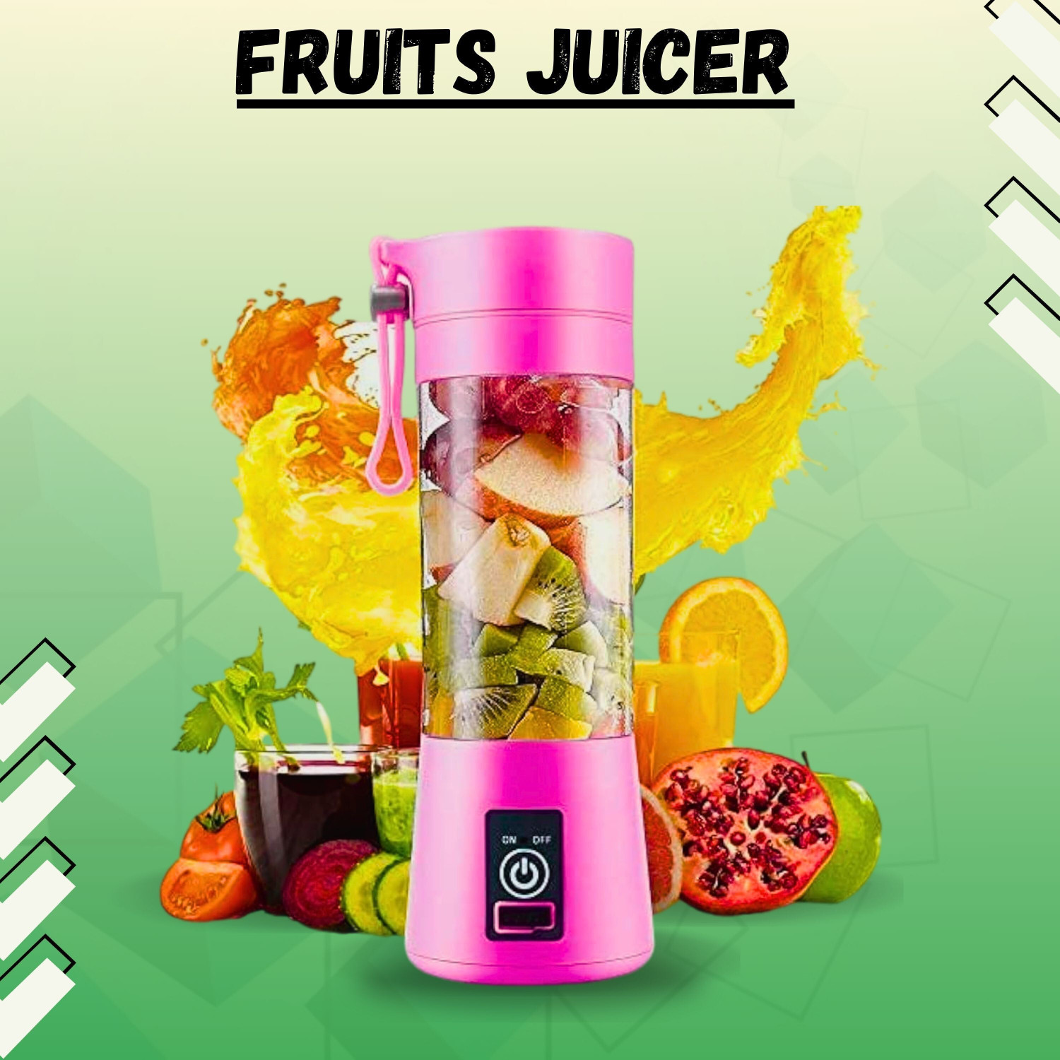 Image of JayGopalTrendz Electric Rechargeable Fruit Juicer Maker Portable USB Mini Juicer ShakerTY2 350 W Juicer Mixer Grinder