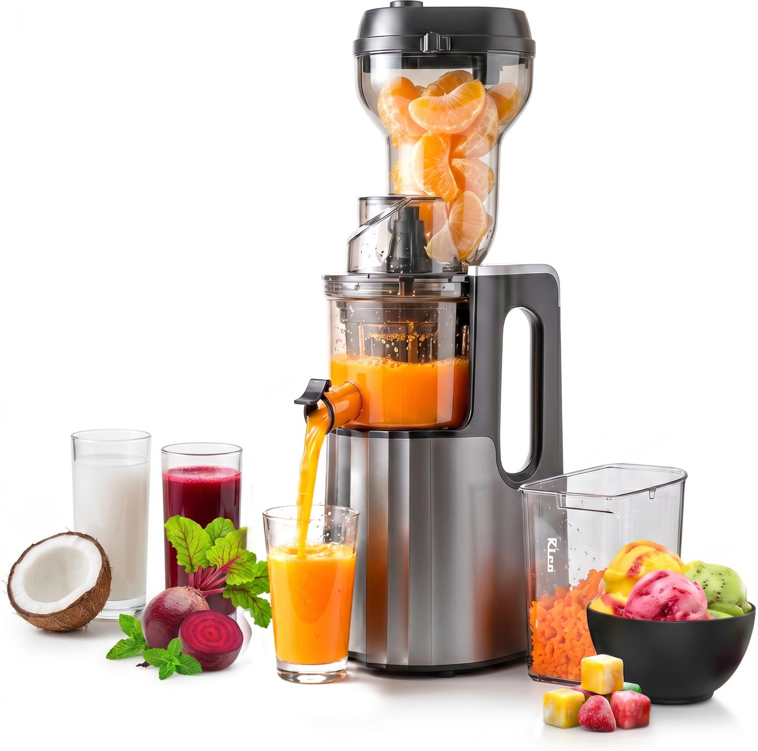 Image of Rico Cold Press Slow Juicer | Ice Cream Maker | 5 Year Motor Warranty 300 W Juicer