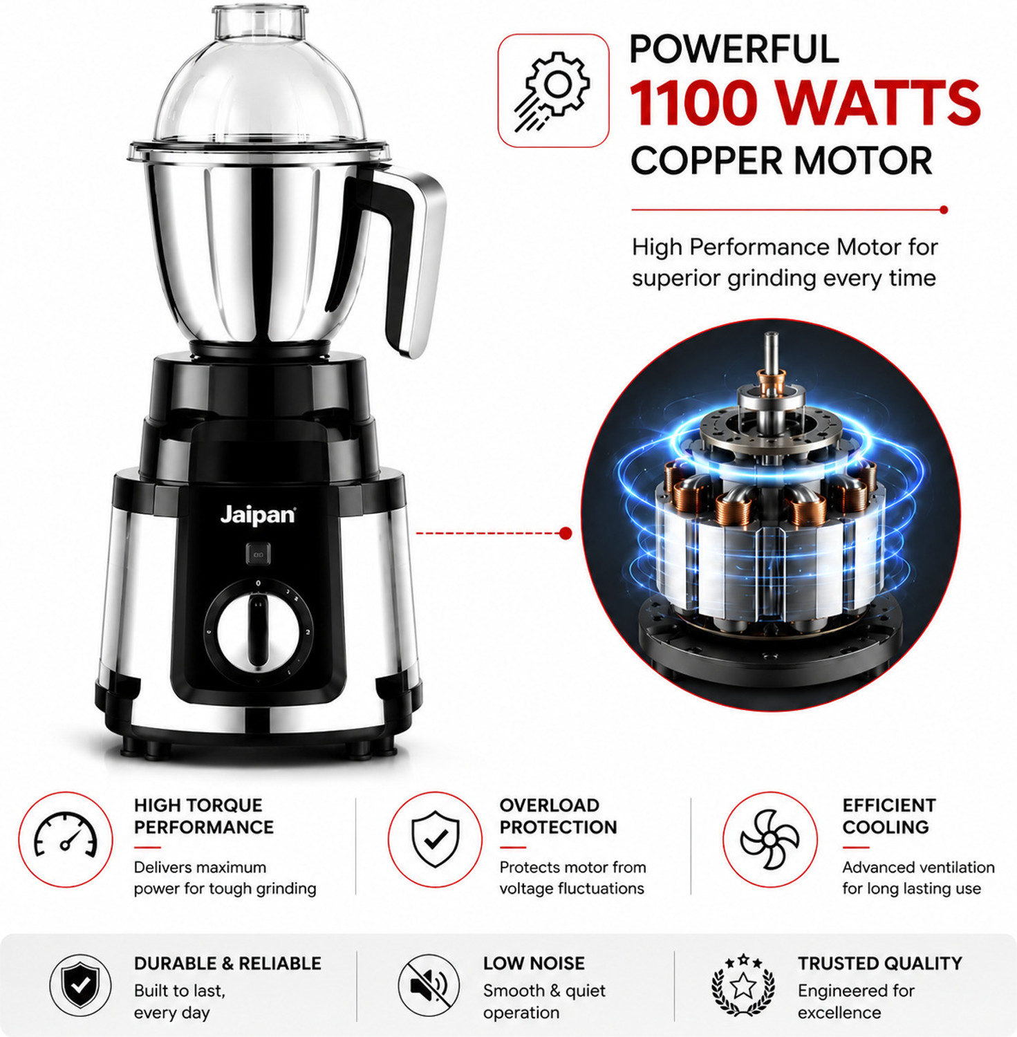 Image of Jaipan SONET 1100 W Mixer Grinder