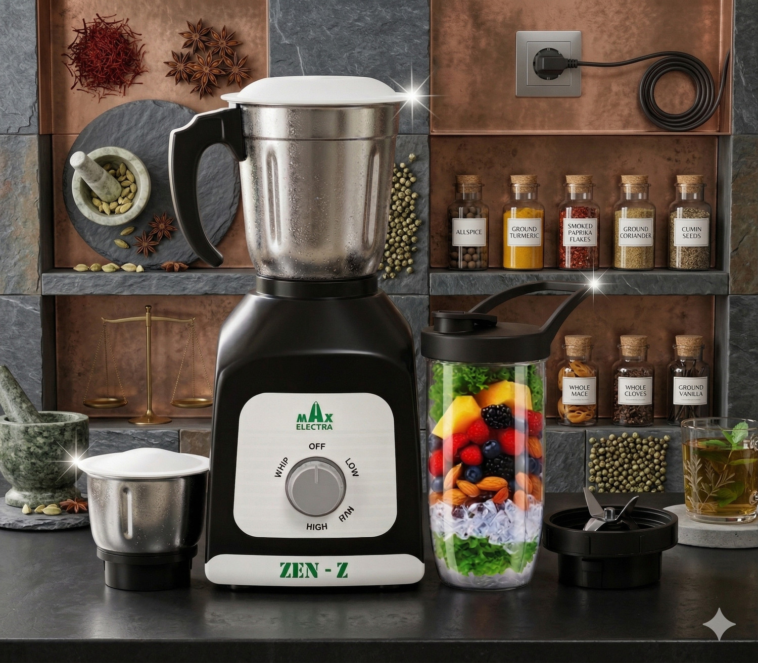Image of MAX ELECTRA ZEN-Z26 500 W Juicer Mixer Grinder