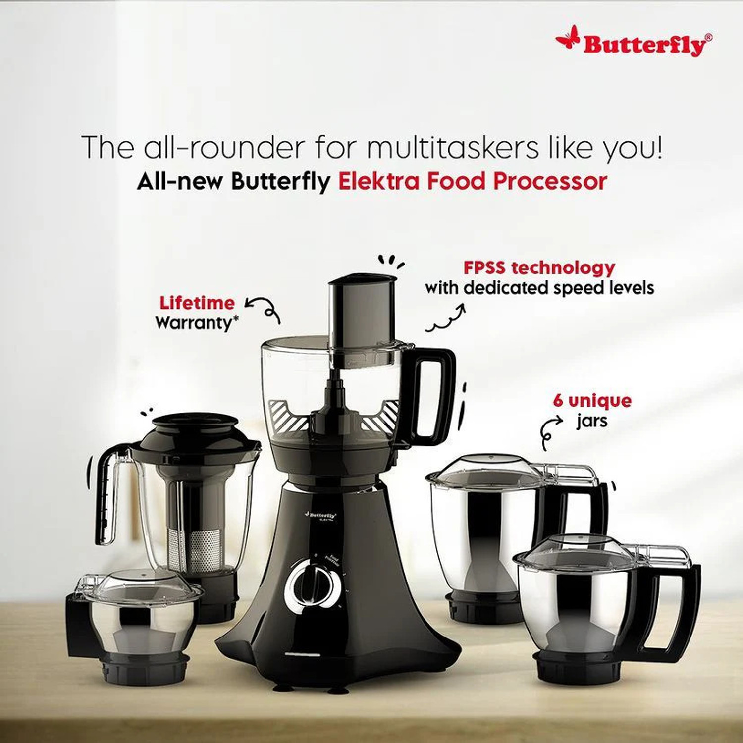 Image of Butterfly Elektra All In One Food processor and Mixer Grinder, 750 W Juicer Mixer Grinder