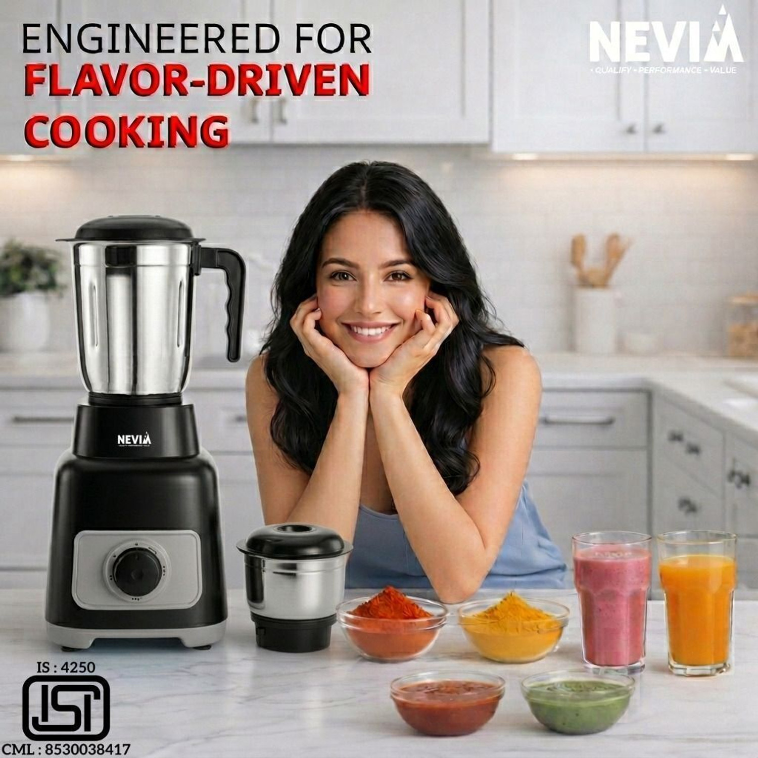 Image of nevia Joy Mix 550 W Mixer Grinder