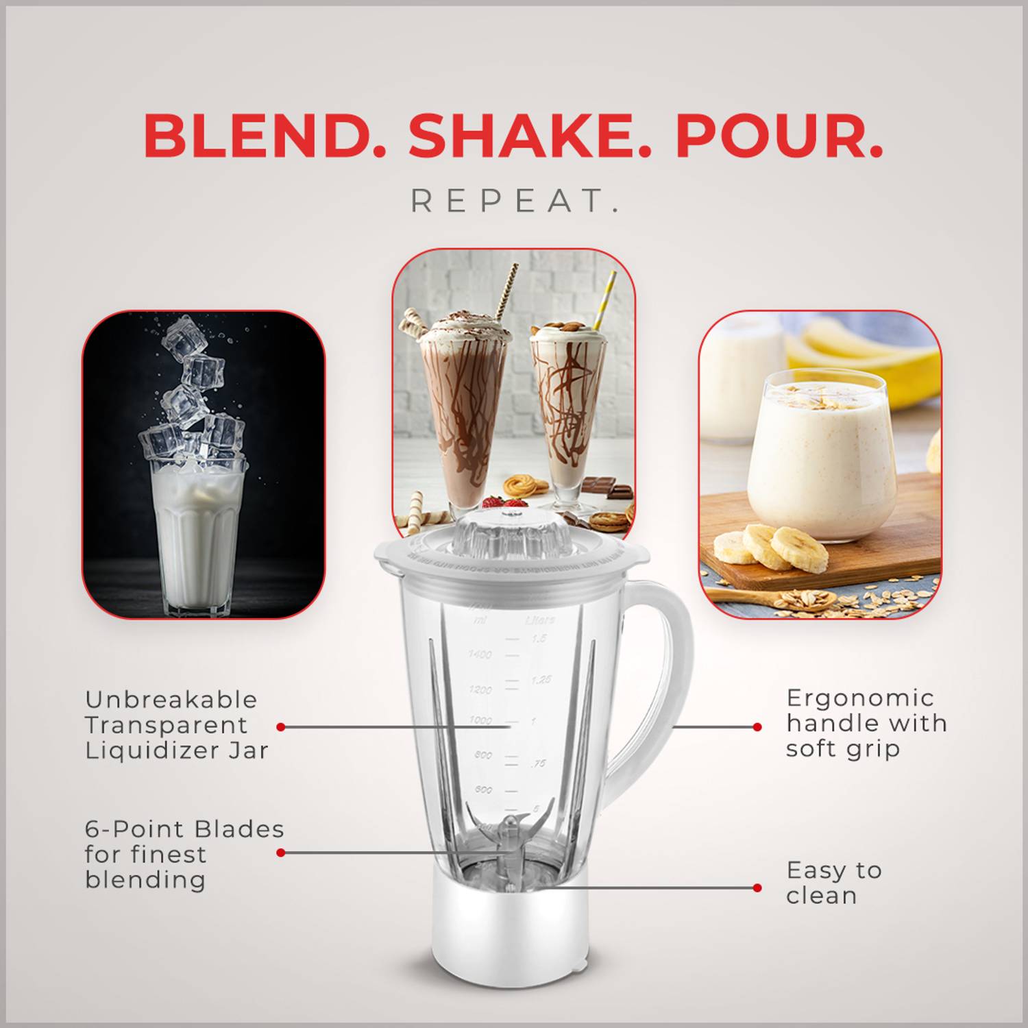Sujata Supermix 900W Juicer Mixer Grinder - Image 4