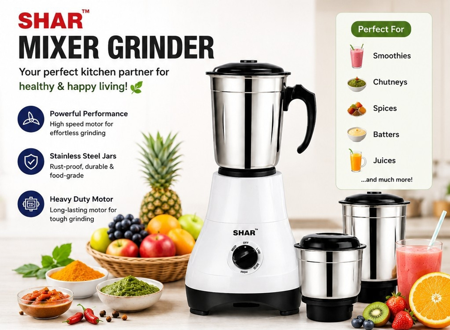 Image of Shar NX 500 W Mixer Grinder