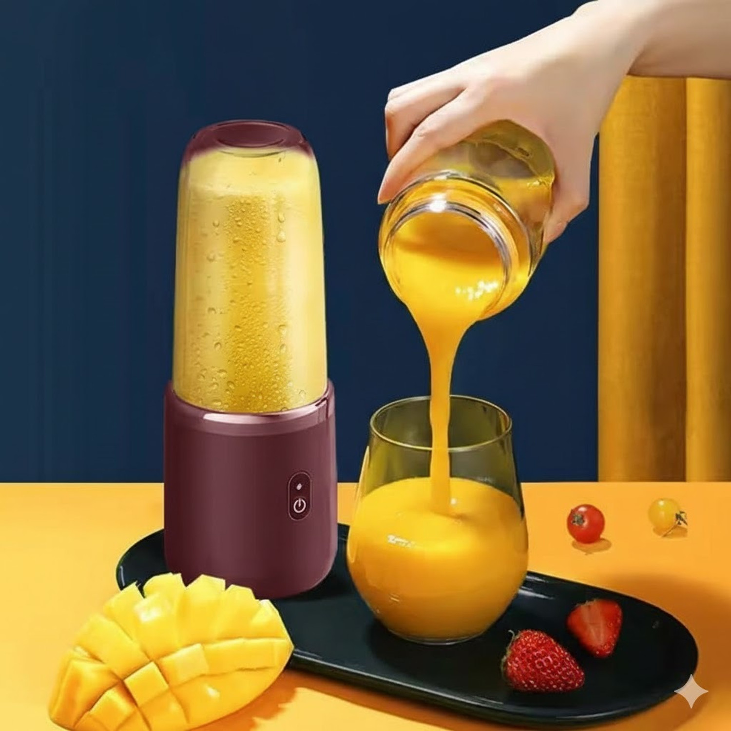 Image of FORMONIX Portable Blender Juicer Mixer for Shakes,Smoothies And Juices ice etc USB-C Port 25 W Juicer Mixer Grinder