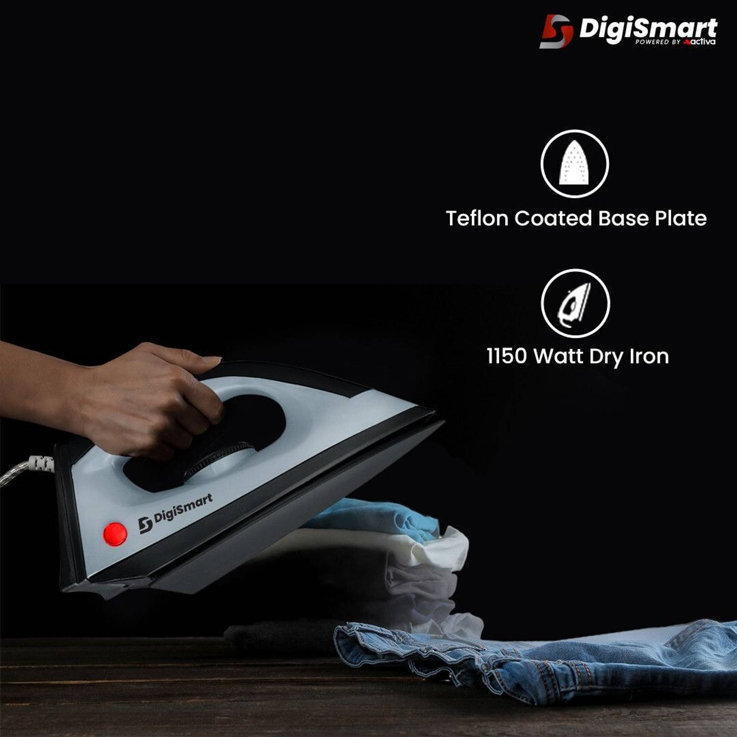 DIGISMART 1150W Dry Iron + 750W Mixer Grinder Combo - Image 4