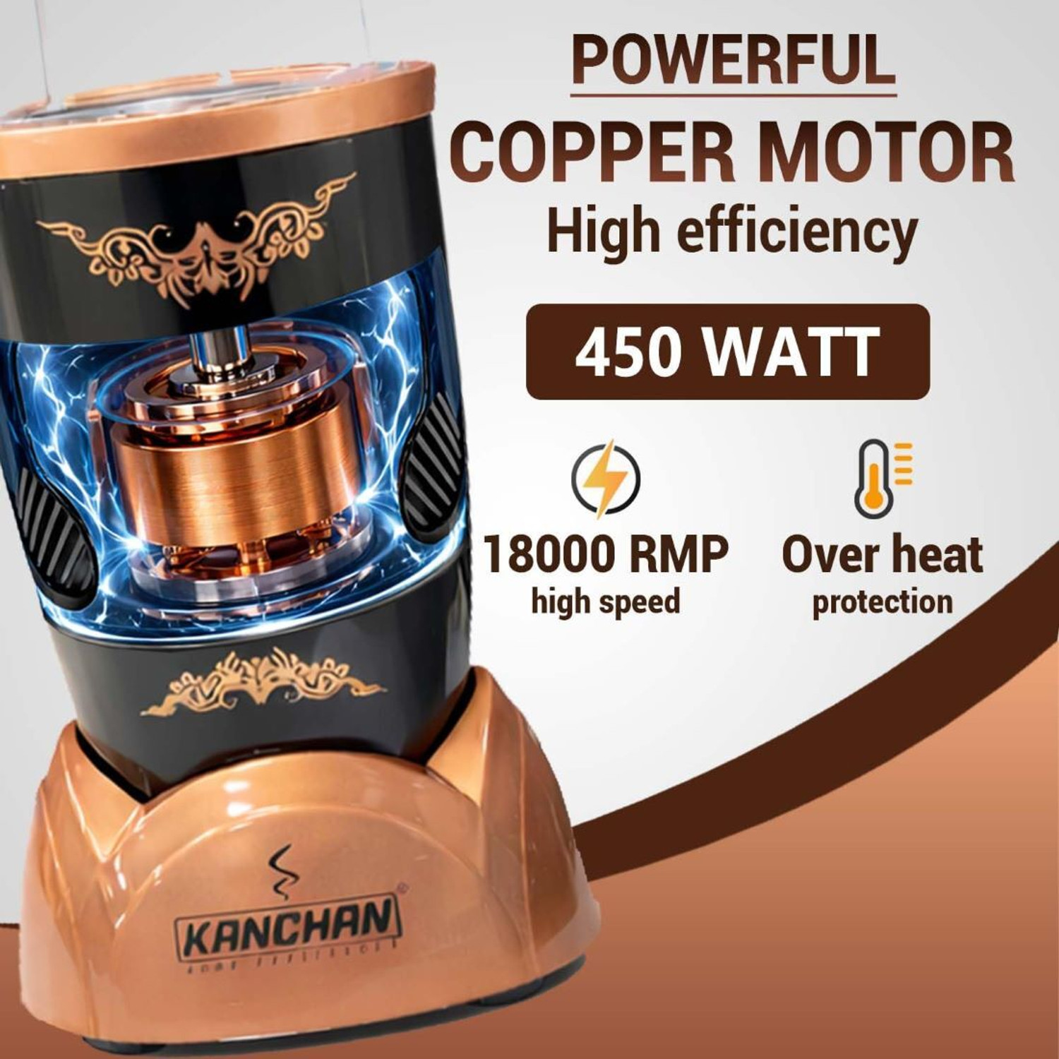 Image of KANCHAN Nutri Blender Spark X-1 450 W Juicer Mixer Grinder